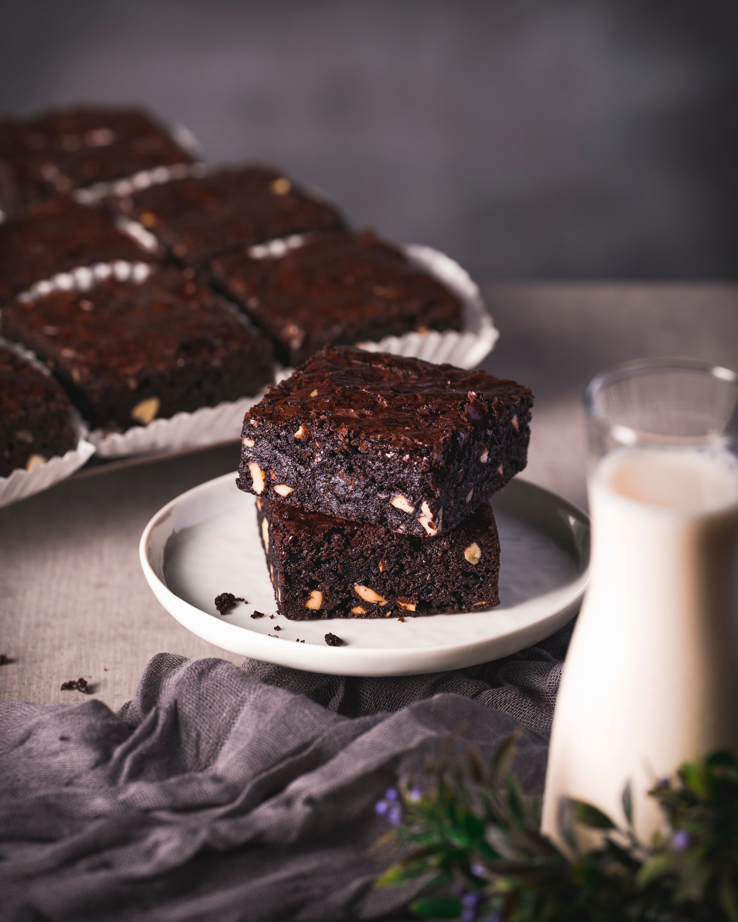 Dark Velvet Nutty Brownie