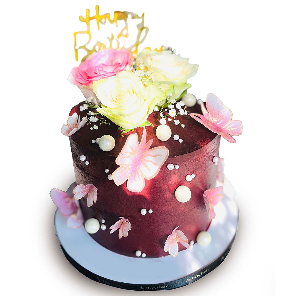 Butterfly Fresh Floral Cake