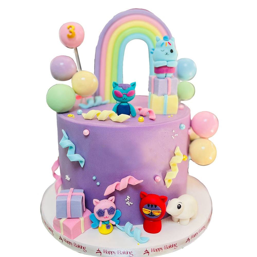 Gabby's Dollhouse Rainbow Cake