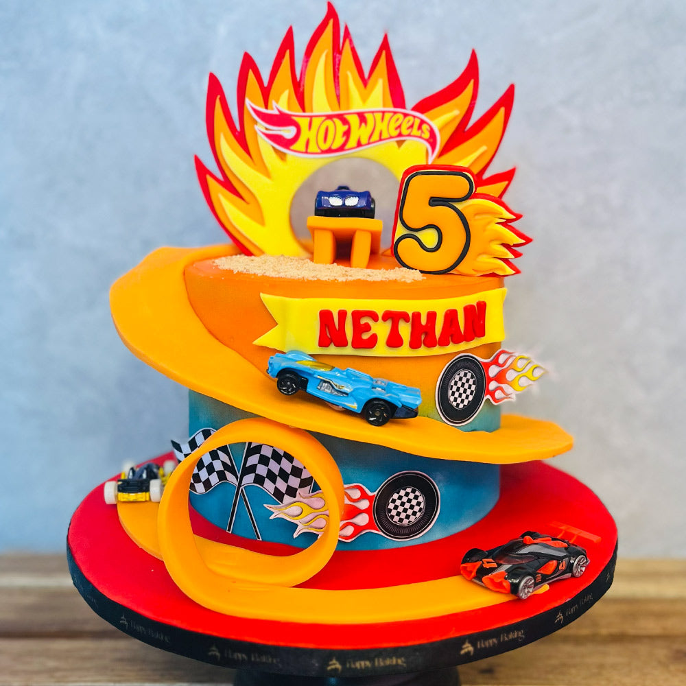 Hot Wheels Track Cake