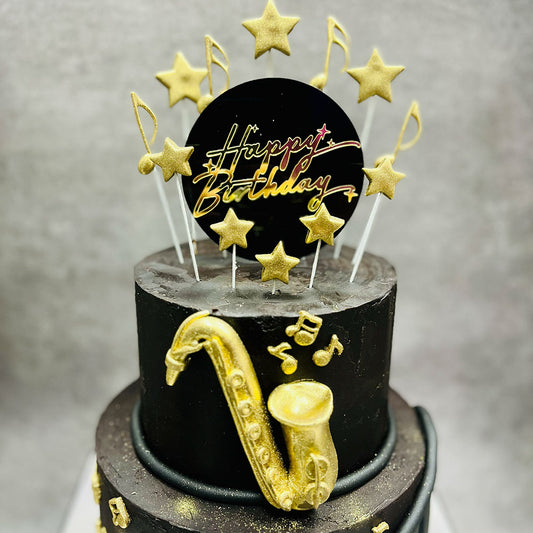 Saxophone Music Theme Cake