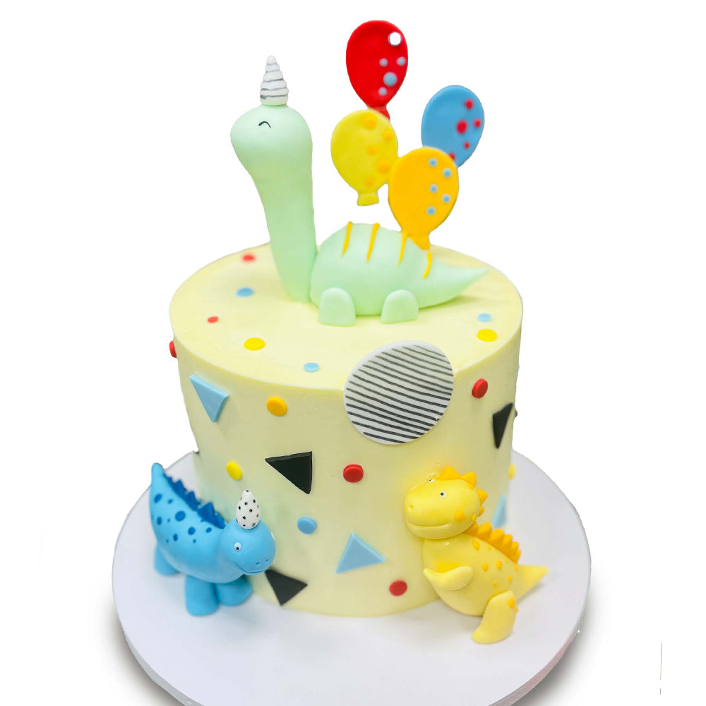 Baby Dino Balloon Cake