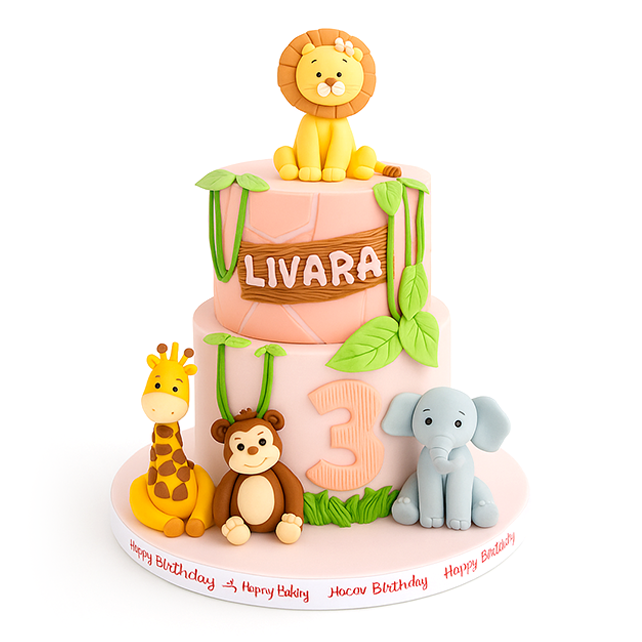Baby Animal Theme Cake