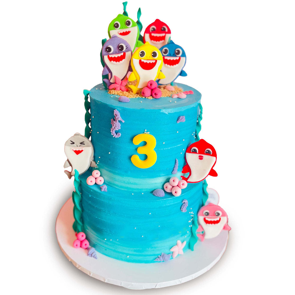 2D Baby Shark & Friends Cake
