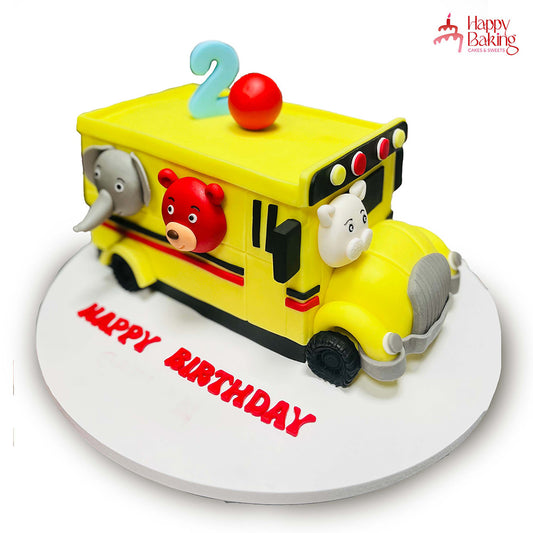 Animal School Trip Theme Cake