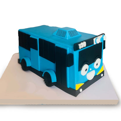 Blue Bus Themed Cake