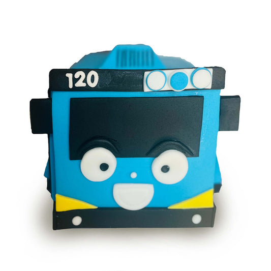 Blue Bus Themed Cake