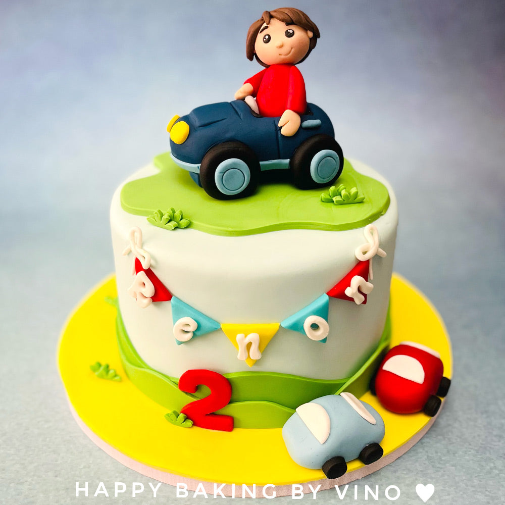 Boy On The Car Cake
