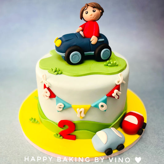 Boy On The Car Cake