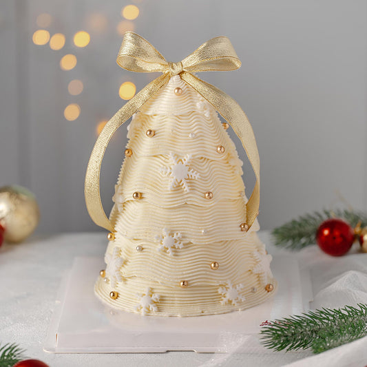 White Golden Christmas Cake