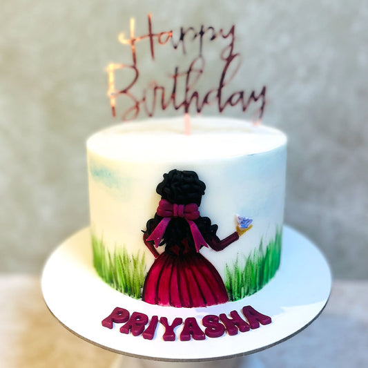 Curly Hair Doll Cake