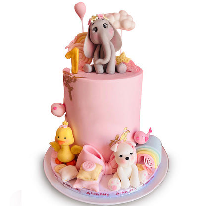 Cute Elephant & Friends Cake