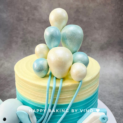 Cute Elephant with Balloons Cake