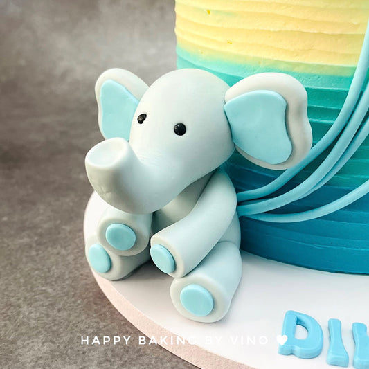 Cute Elephant with Balloons Cake