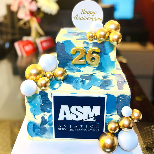 Golden Blue Sapphire Cake