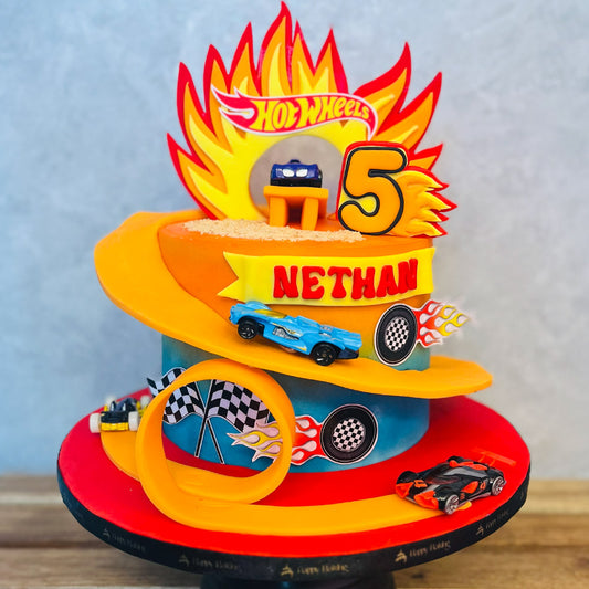 Hot Wheels Track Cake