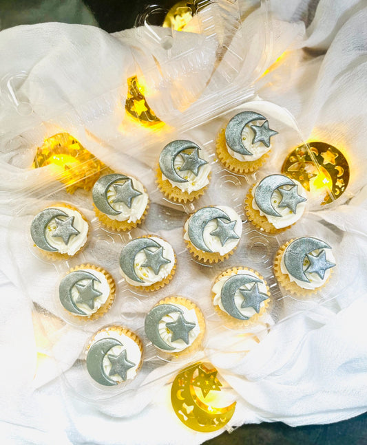 Crescent & Star Ramadan Mini Cupcakes (12 Pcs)