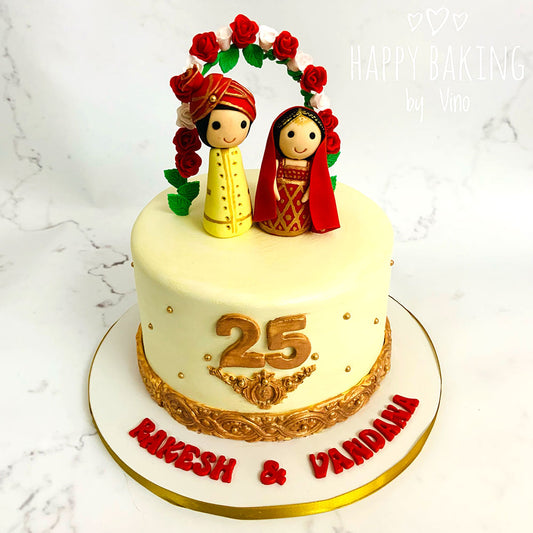 Indian Silver Jubilee Anniversary Cake