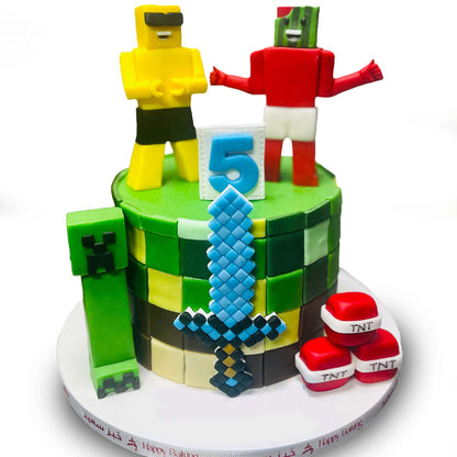 Lego Creeper Crunch Cake