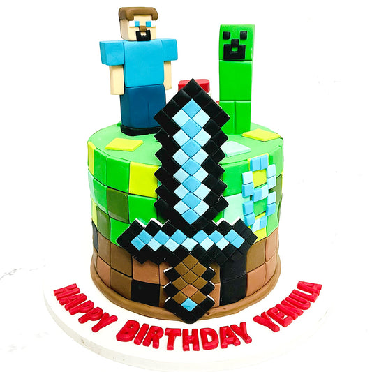 Minecraft Steve’s Party Block Cake