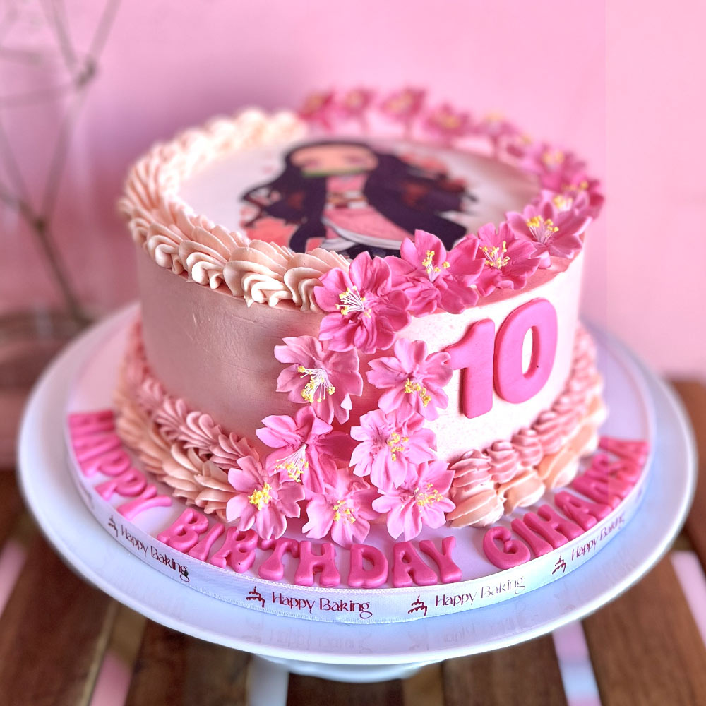 Nezuko Sakura Cake