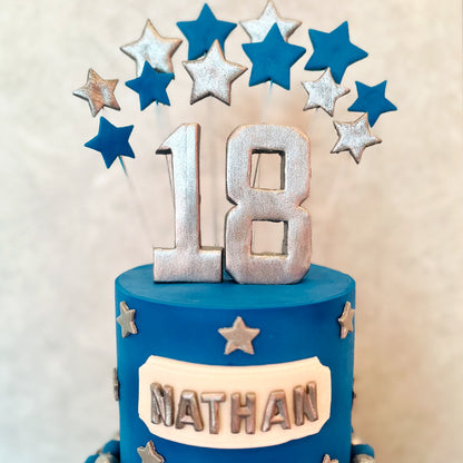 Blue Silver Royal Cake