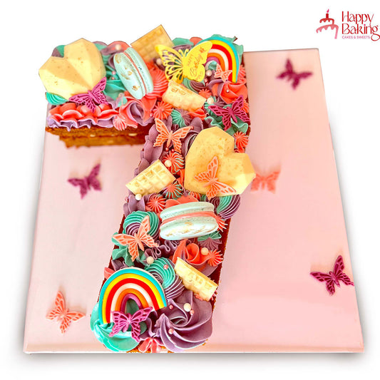 Number 7 Candy Theme Cake