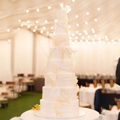 Pearls & Sails White Wedding Cake - 7 Tier