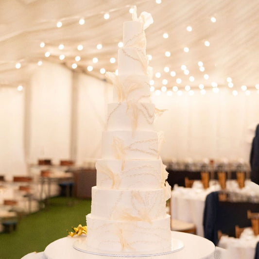 Pearls & Sails White Wedding Cake - 7 Tier