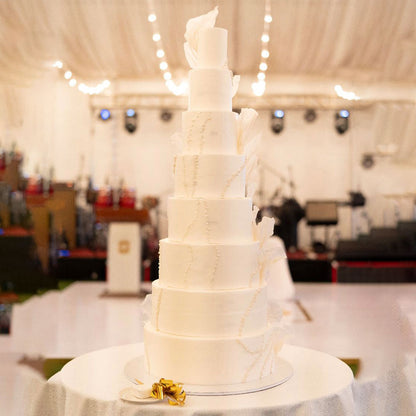 Pearls & Sails White Wedding Cake - 7 Tier