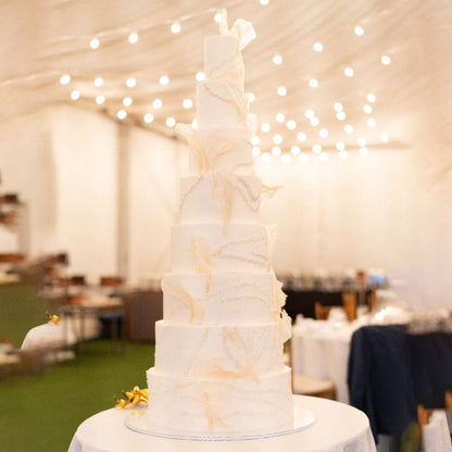 Pearls & Sails White Wedding Cake - 7 Tier