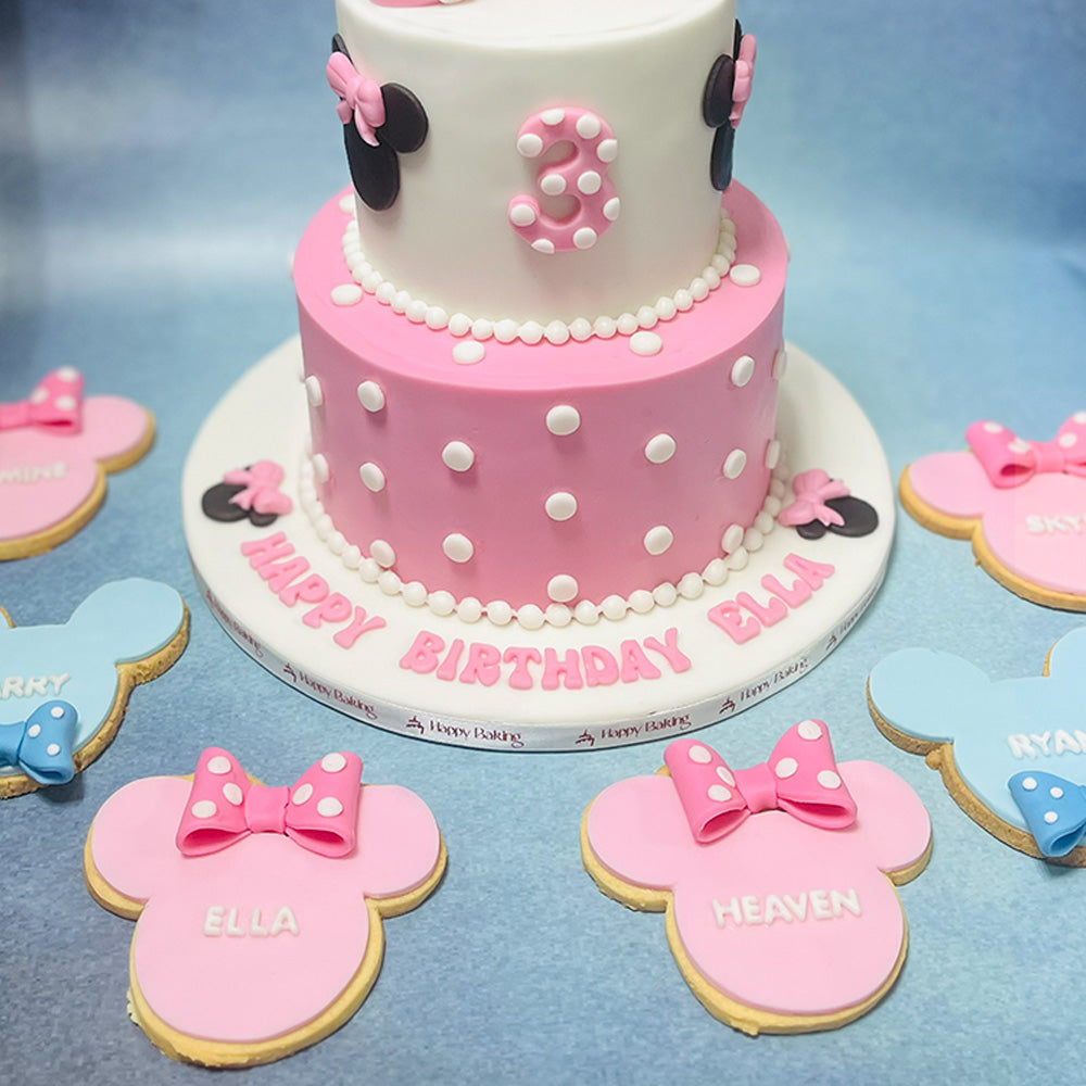 Pink Black Minnie Cake
