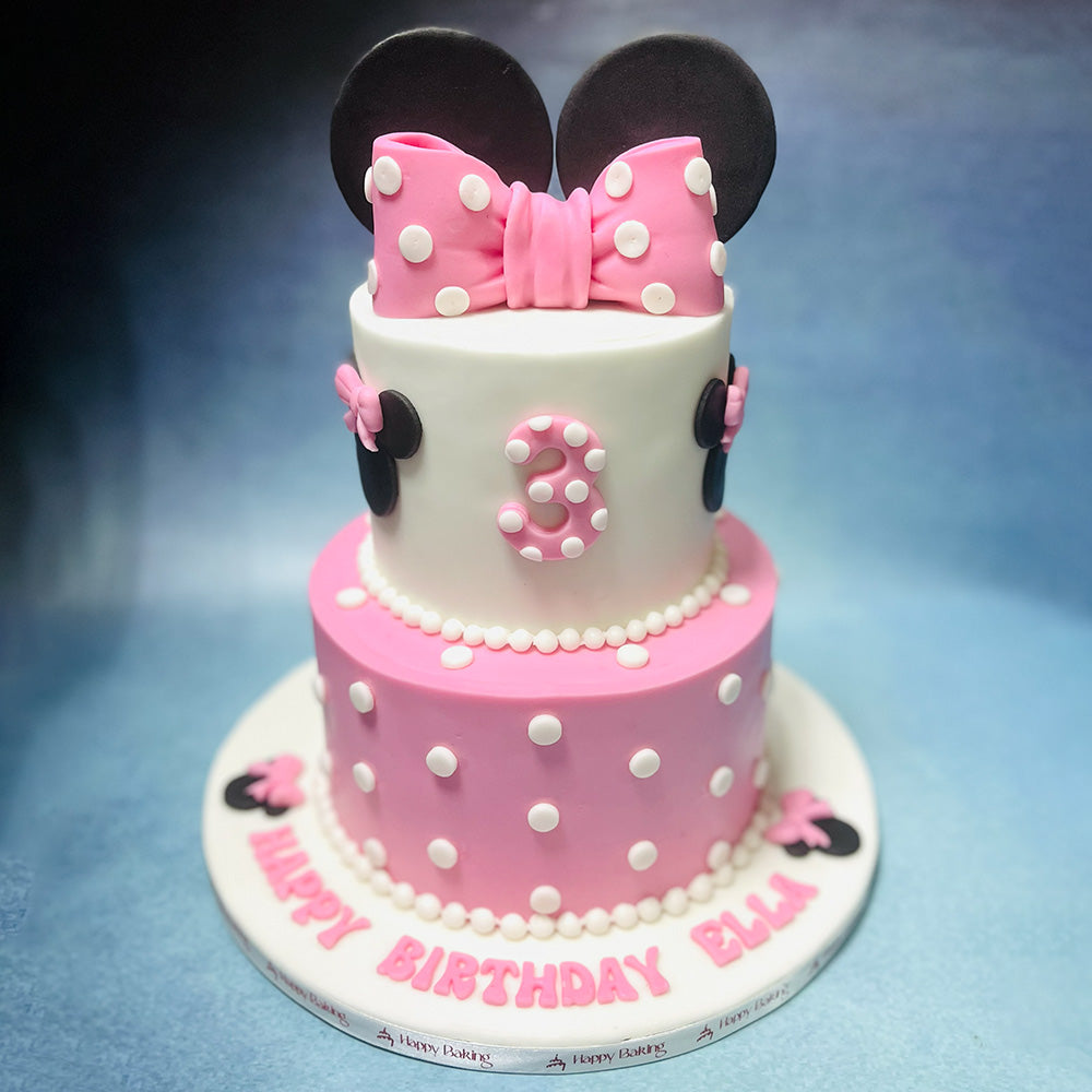 Pink Black Minnie Cake