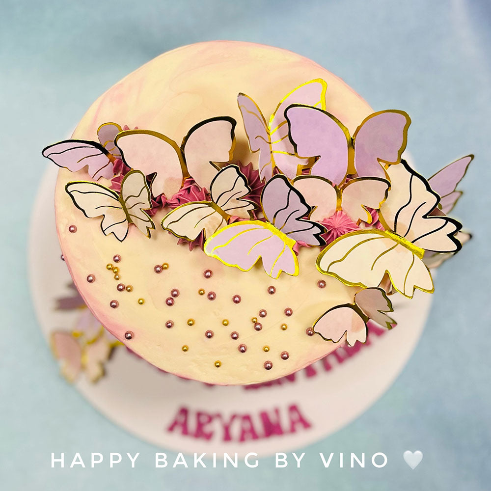 Pink Wave Butterfly Cake