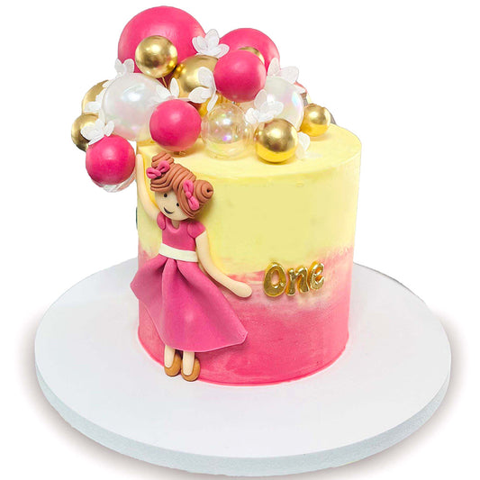 Pinky Balloon Baby Cake