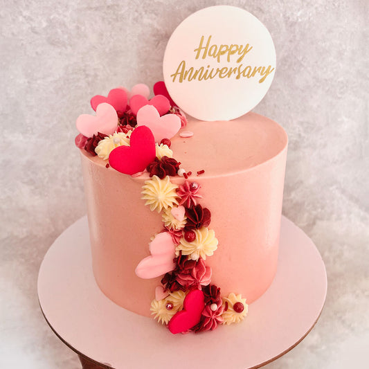 Rosy Love Pink Heart Cake