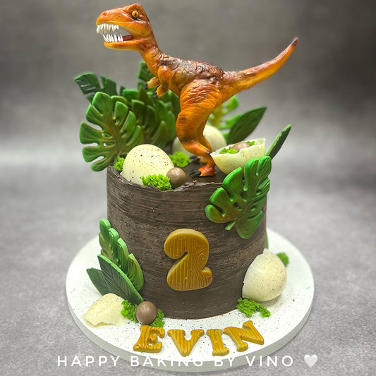 T-Rex Jungle Themed Cake
