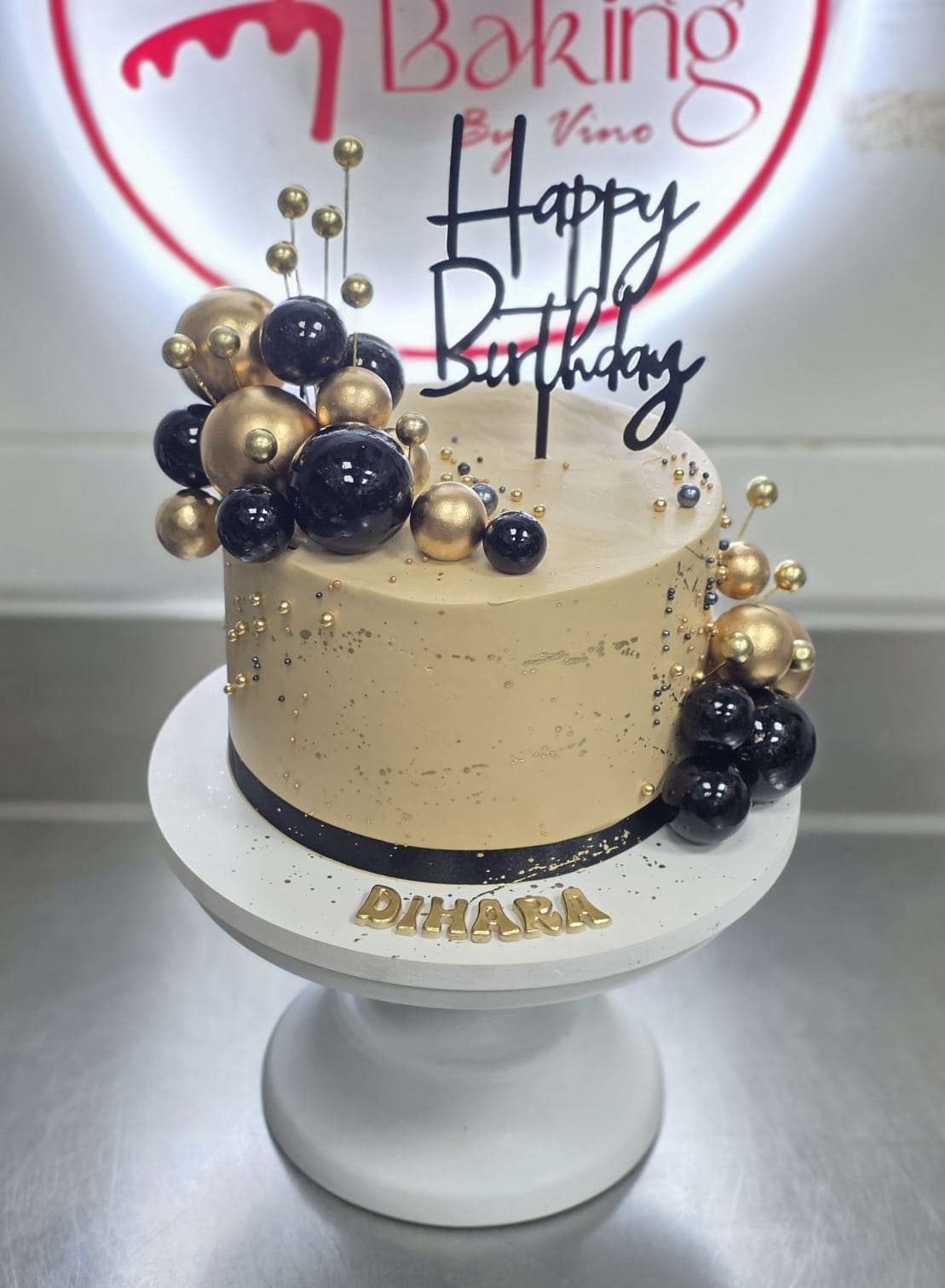 Golden Glam Birthday Cake