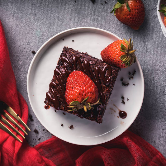 Brownies Topped with Strawberries