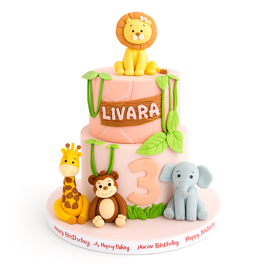 Baby Animal Theme Cake